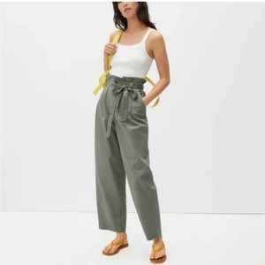 Everlane The Paperbag Organic Cotton Pant in Thyme Green Small